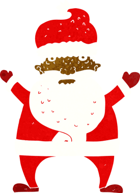 Bir insan tarafından çizilmiş çirkin Noel Baba.