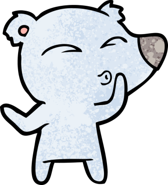 bir insan tarafından çizilmiş bir karikatür ıslık ayısı