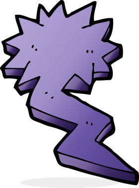 bir insan tarafından çizilmiş karikatür yıldırım sembolü