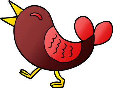 Bir insan tarafından çizilmiş kırmızı kuş.