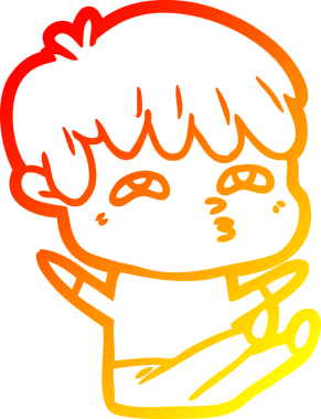 Bir insan tarafından çizilmiş, karikatür meraklısı bir adamın sıcak çizgi çizimi