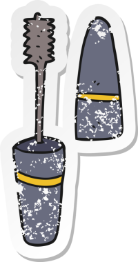 Bir insan tarafından çizilmiş bir maskaranın gerilimli çıkartması.