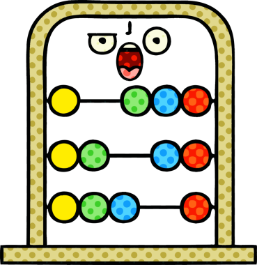 Bir insan tarafından çizilmiş abaküs çizgi filmi.