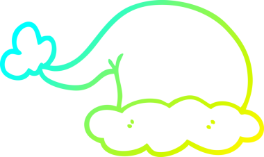 Bir insan tarafından çizilmiş bir elf şapkasının soğuk gradyan çizgisi.