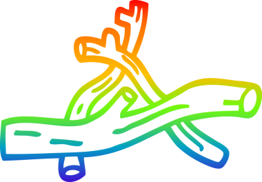 gökkuşağı gradyan çizgi çizimi bir insan tarafından çizilmiş dal yığını