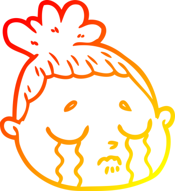 Bir insan tarafından çizilmiş bir çizgi kadın yüzünün sıcak çizgi çizimi