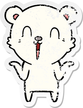 Mutlu bir kutup ayısının sıkıntılı çıkartması. Bir insan tarafından çizilmiş endişesi yok.