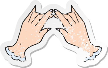 Bir insan tarafından çizilmiş bir karikatür el çıkartması.