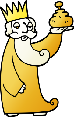 Bir insan tarafından çizilen üç bilge adamdan biri vektör gradyan çizim karikatürü