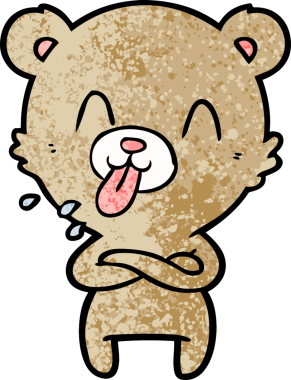 Bir insan tarafından çizilmiş bir çizgi film karakteri.