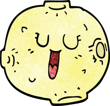 Bir insan tarafından çizilmiş parlak ay karalaması