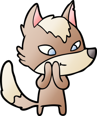 Bir insan tarafından çizilmiş dost canlısı bir kurt.