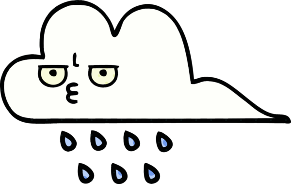 Bir insan tarafından çizilmiş bir yağmur bulutu çizgi filmi.