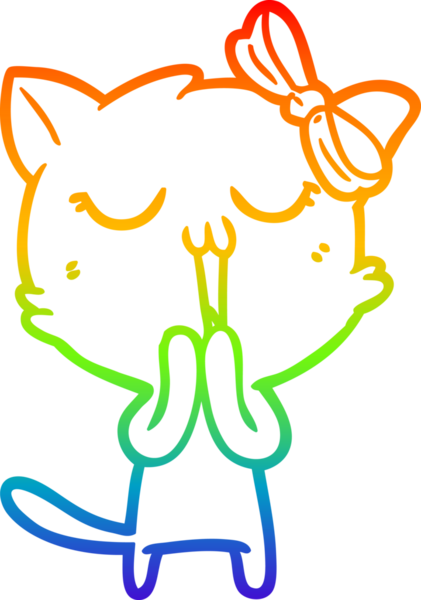 gökkuşağı gradyanı çizimi bir insan tarafından çizilmiş çizgi film kedisi