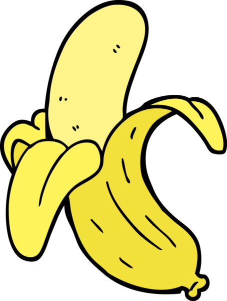 Bir insan tarafından çizilmiş karalama tarzı muz.