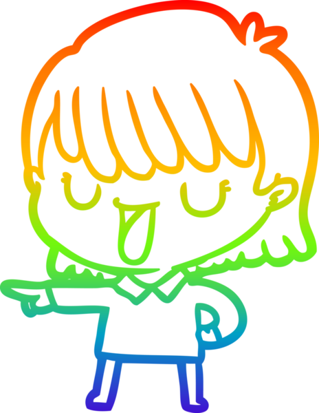 gökkuşağı gradyan çizimi bir insan tarafından çizilmiş bir karikatür kadın