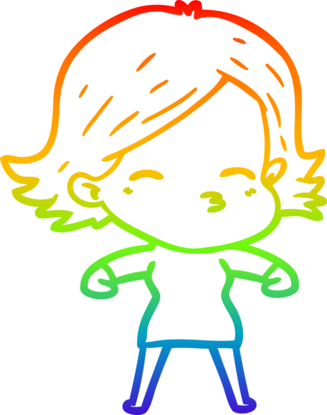 gökkuşağı gradyan çizimi bir insan tarafından çizilmiş bir karikatür kadın