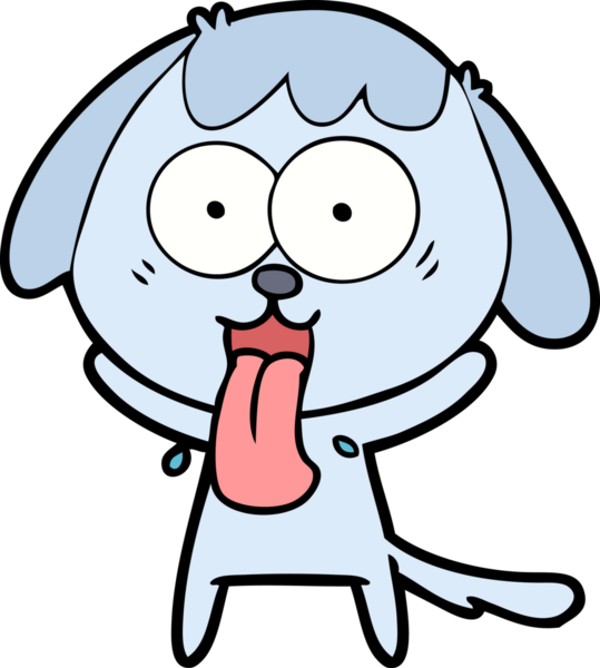 Bir insan tarafından çizilmiş şirin bir çizgi film köpeği.