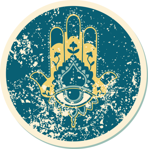 Bir insan tarafından çizilmiş bir hamza 'nın sembolik dövmeli görüntüsü.