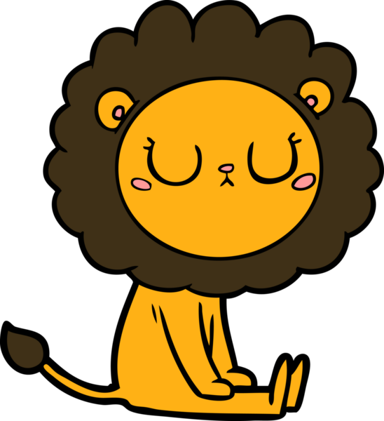 Bir insan tarafından çizilmiş çizgi film aslanı.