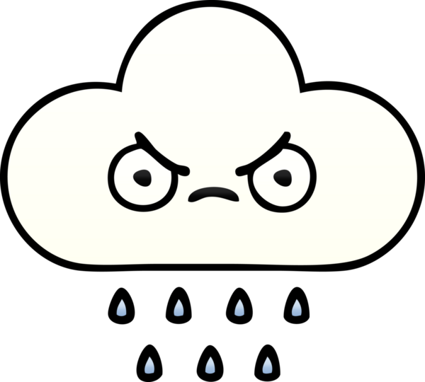 Bir insan tarafından çizilen yağmur bulutunun gölgeli çizimi