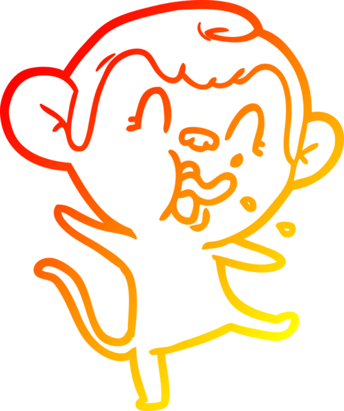 İnsan tarafından çizilmiş çılgın bir çizgi maymunun sıcak çizgi çizimi