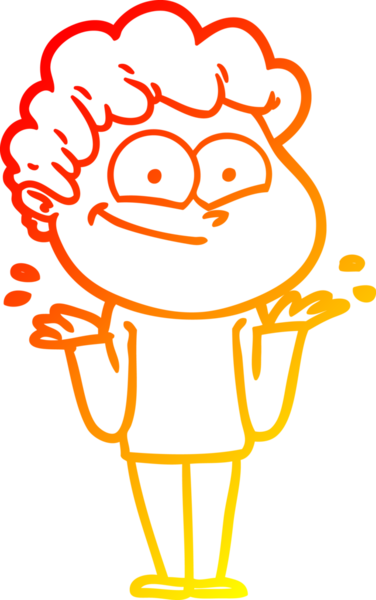 Bir insan tarafından çizilmiş mutlu bir adamın çizgi çizimi.