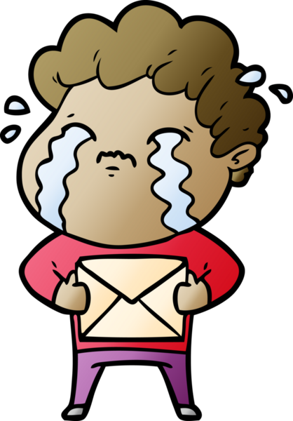 Bir insan tarafından çizilmiş ağlayan çizgi film adamı.