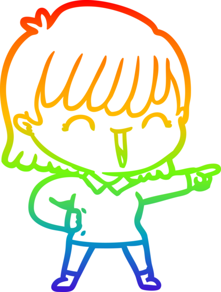 gökkuşağı gradyan çizimi bir insan tarafından çizilmiş bir karikatür kadın