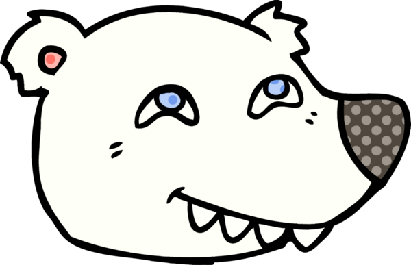 bir insan tarafından çizilmiş kutup ayısı yüzü.