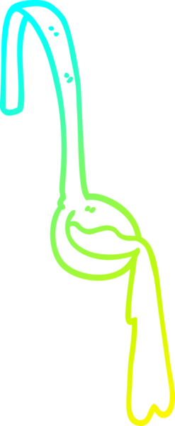 Bir insan tarafından çizilmiş bir yemek kepçesinin soğuk gradyan çizimi