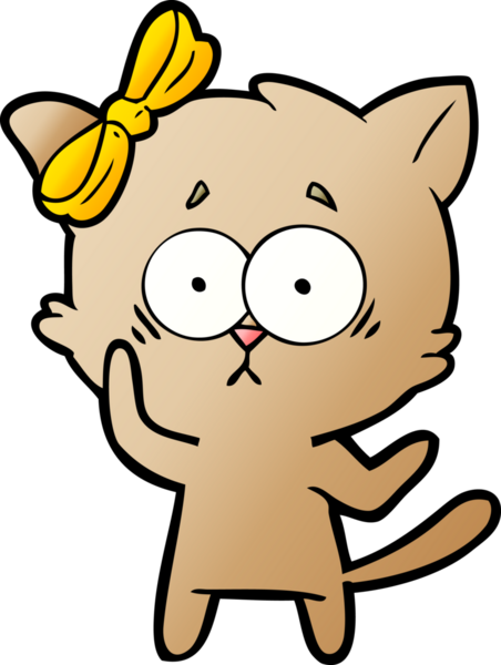 Bir insan tarafından çizilmiş çizgi film kedisi.