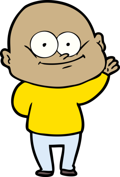 Bir insan tarafından çizilmiş kel bir adam.