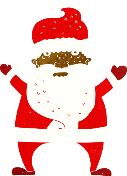 Bir insan tarafından çizilmiş çirkin Noel Baba.