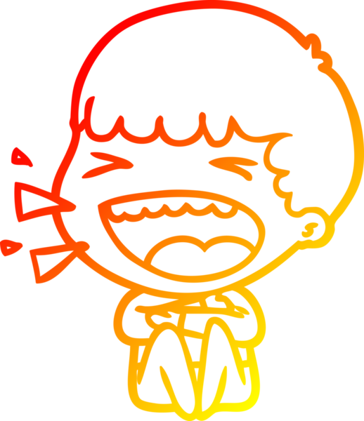 Bir insan tarafından çizilmiş gülen adamın sıcak çizgi çizimi.