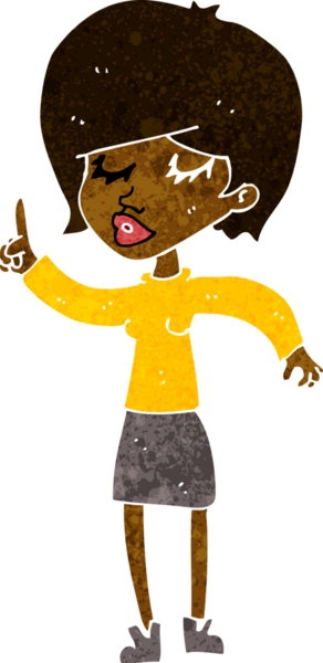 Bir insan tarafından çizilmiş bir fikri olan karikatür kadın.