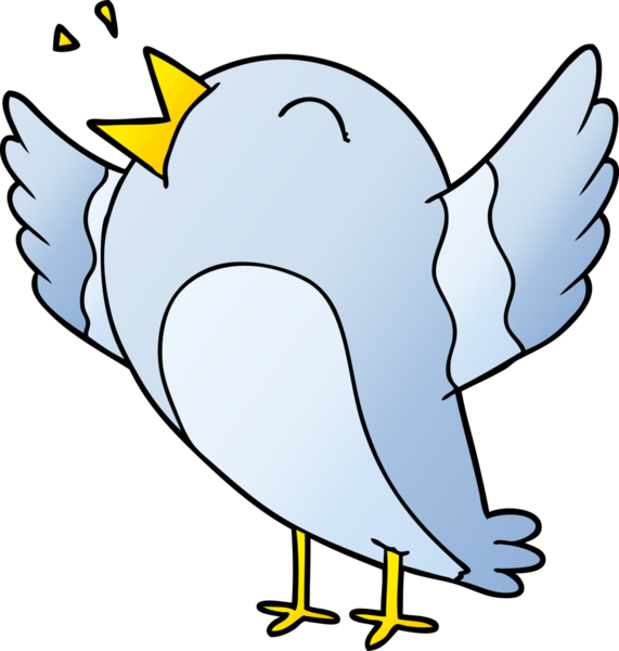 Bir insan tarafından çizilmiş çizgi film kuşu.