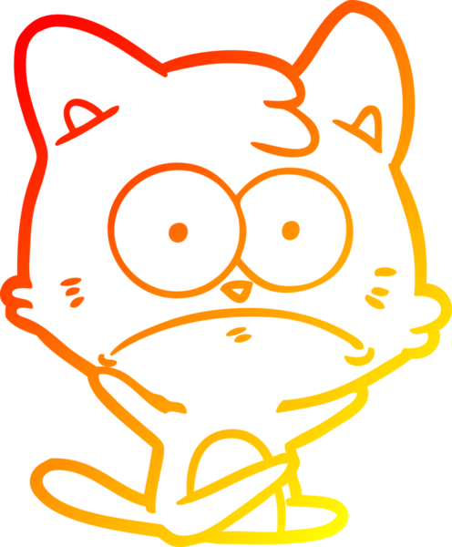 Bir insan tarafından çizilen çizgi film karakterinin sıcak gradyan çizimi