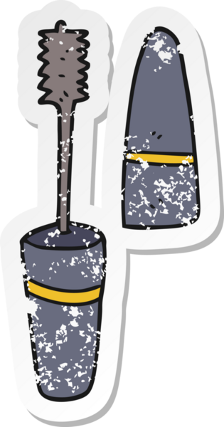 Bir insan tarafından çizilmiş bir maskaranın gerilimli çıkartması.