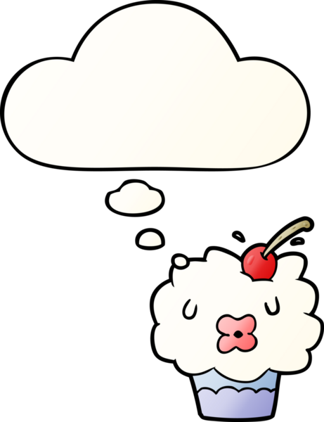 Düşünce baloncuklu çizgi film keki bir insan tarafından çizilmiş.