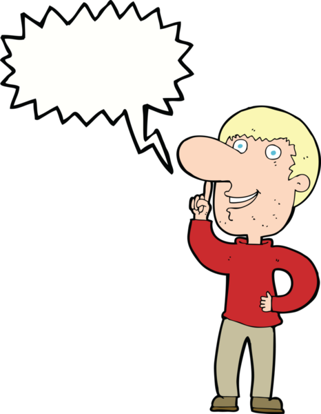 Bir insan tarafından çizilmiş konuşma baloncuğu fikri olan bir çizgi film adamı.