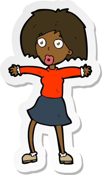 Bir insan tarafından çizilmiş bir karikatür çıkartması.