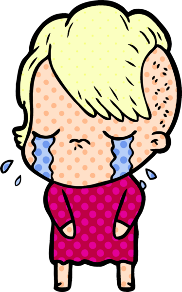 Bir insan tarafından çizilmiş ağlayan bir kız.