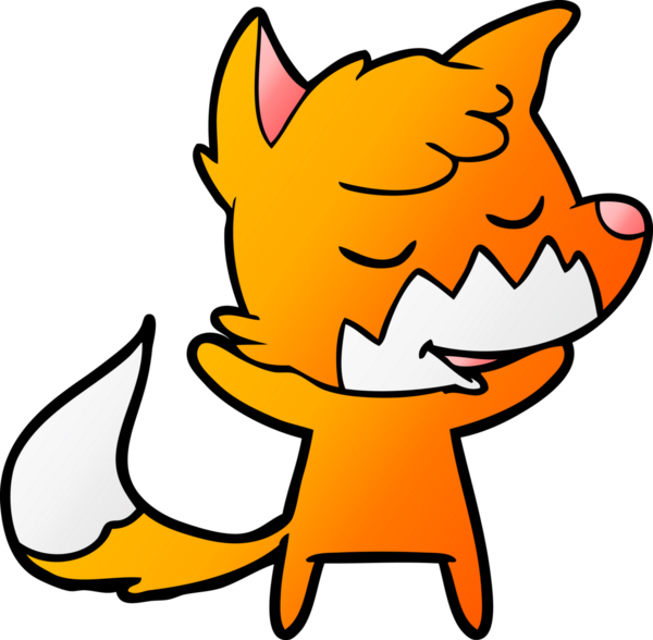 Bir insan tarafından çizilmiş tilki çizgi film karakteri