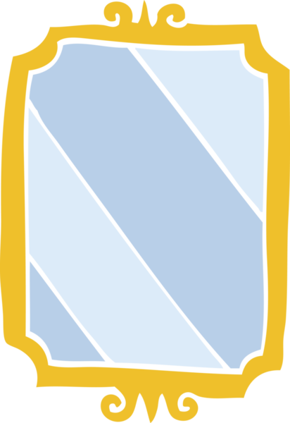 Bir insan tarafından çizilmiş düz renkli çizim aynası