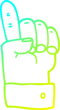 Bir insan tarafından çizilmiş bir çizgi filmin soğuk gradyan çizimi