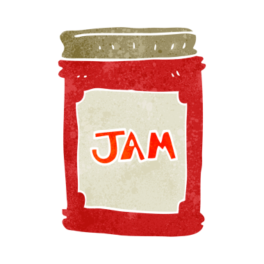 Bir insan tarafından çizilmiş serbest çizgi film reçel kavanozu.