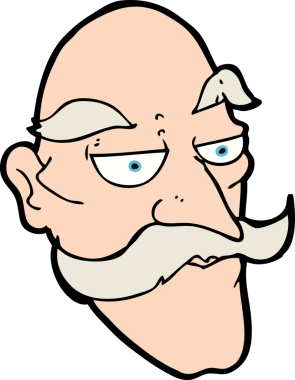 Bir insan tarafından çizilmiş yaşlı adam yüzü.