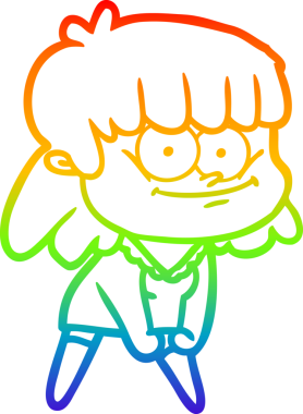 Bir insan tarafından çizilmiş gülümseyen bir karikatür çizimi.