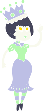 Bir insan tarafından çizilen düz renkli vampir kraliçe çizimi